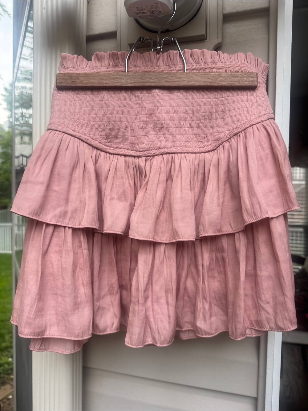 Mustard Seed Pink Smocked Ruffle Skirt